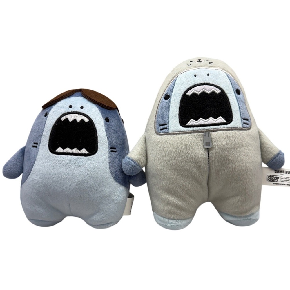 Samezu Jaggy Shark Plush Set of 2 Clever Idiots Seal Onesie Blue Gray SS-024 029